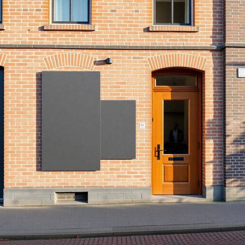 Utrechts grachtenpand met bakstenen gevel en houten deur